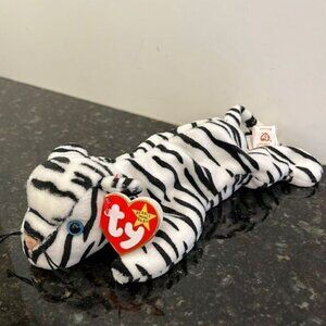 Blizzard Snow Tiger PVC 4th Gen 1996 Retired Ty Beanie Baby Collectible Mint